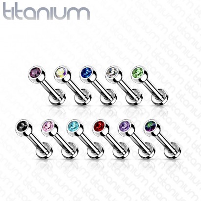 Piercing do brady TITAN, vnitřní závit, 1,2 x 8 mm, kulička 3 mm (fialová)