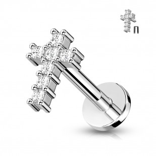 Piercing labreta / cartilage / tragus piercing - křížek