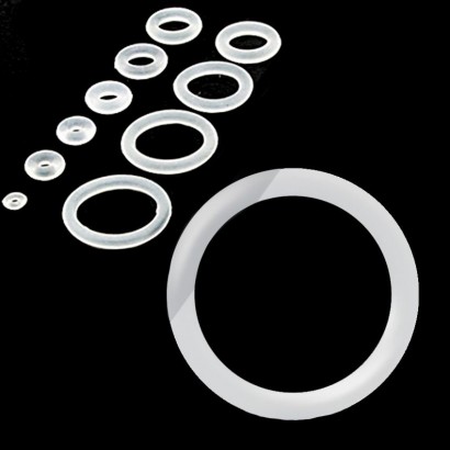 Piercing - náhradní průhledná gumička na plug (1,5 mm)