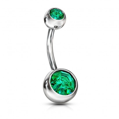Piercing do pupíku - banánek (tmavě zelená)