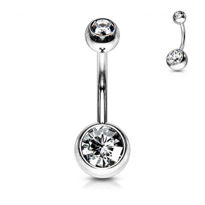 Piercing do pupíku - banánek (čirá, 1,6 x 10 mm)