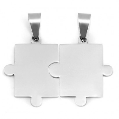 Ocelový přívěsek - destička puzzle celé
