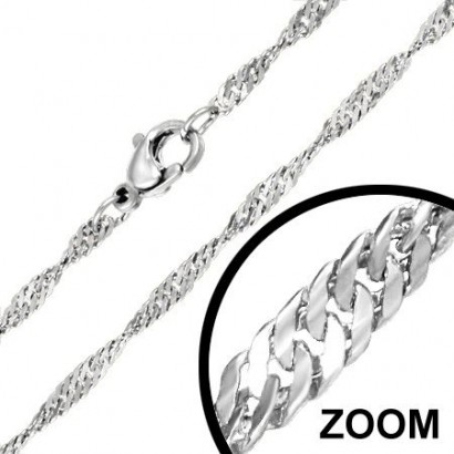 Ocelový řetízek TWIST kroucený, tl. 3 mm, délka 55 cm