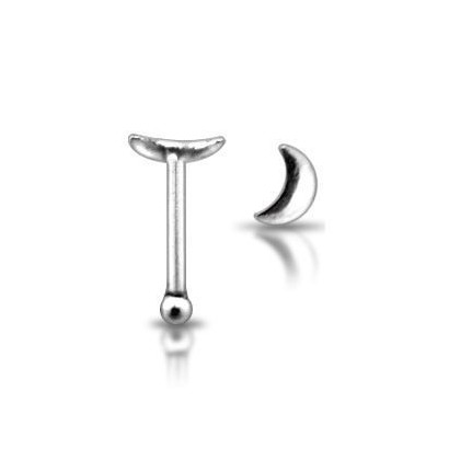 Stříbrný piercing do nosu - měsíček