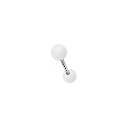 Piercing do jazyka akrylát (bílá)