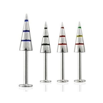 Labreta kónus - pruhy, 4x12 mm (červená)