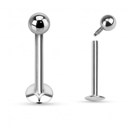 Piercing do brady s kuličkou - vnitřní závit (3 mm, 1,6 x 6 mm)