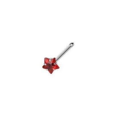 Piercing do nosu - hvězda (červená)