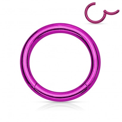 Piercing segment kruh - fialový (1,2 x 10 mm)