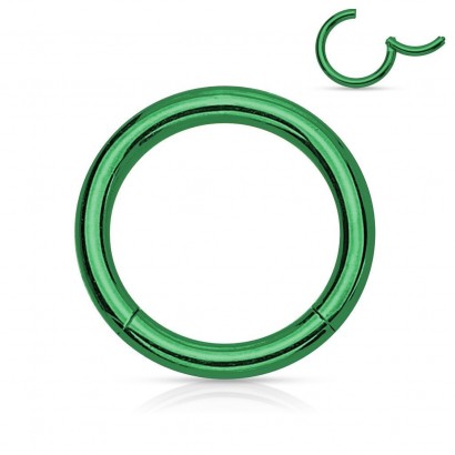 Piercing segment kruh - zelený (1,6 x 10 mm)