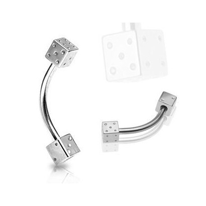 Piercing do obočí - kostky (3 x 3 mm, 1,2 x 8 mm)