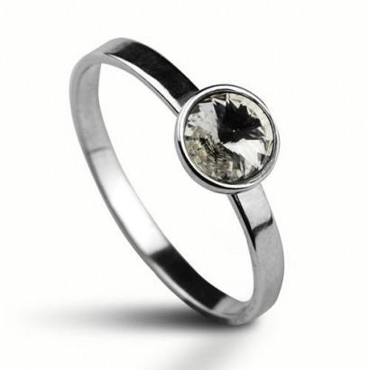 Stříbrný prsten s kamenem Crystals from Swarovski®, barva: CRYSTAL (1,36 g, 47)