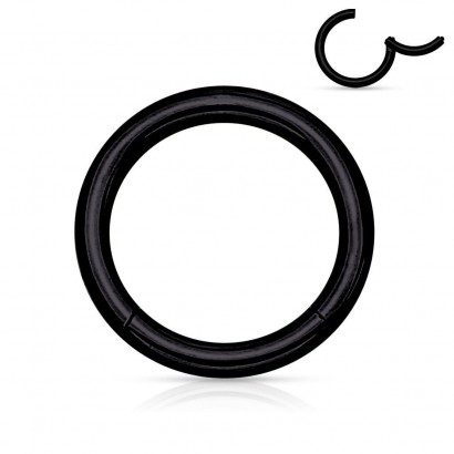 Piercing segment kruh - černý (1,6 x 8 mm)