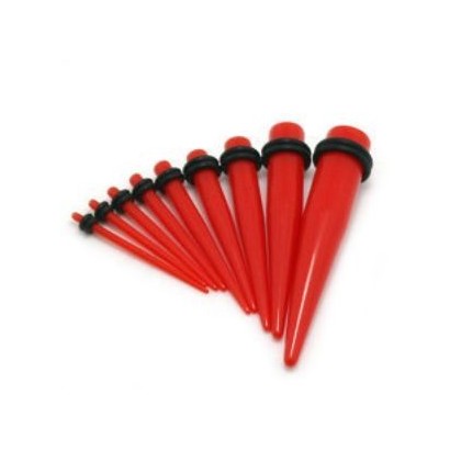 Akrylátový roztahovák do ucha červený (10 mm)