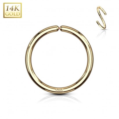 Zlatý piercing - kruh, Au 585/1000 (1 x 10 mm)