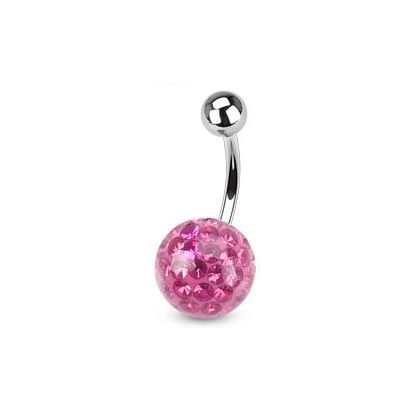Piercing do pupíku s kamínky Crystals From Swarovski® ROSE (1,6 x 8 mm)