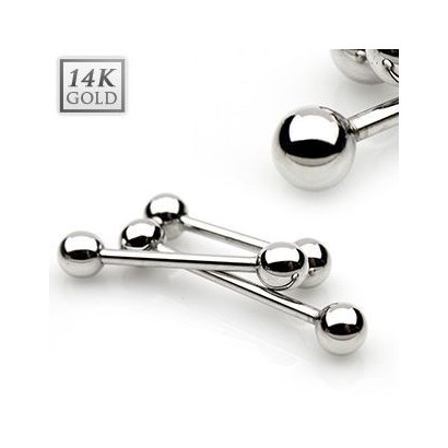 Zlatý piercing činka, tyčka 1,2 mm - Au 585/1000 (0,66 g, 1,2 x 10 mm)