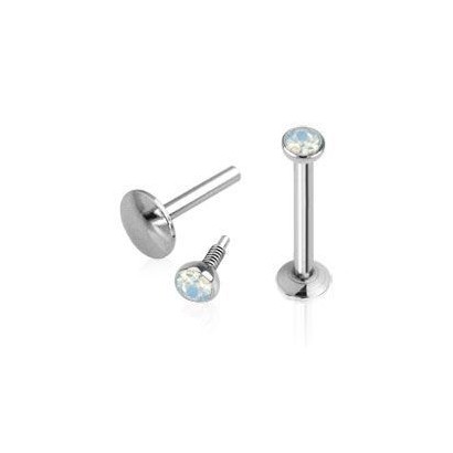 Piercing do brady - labreta, opalit bílý (1,2 x 6 mm)