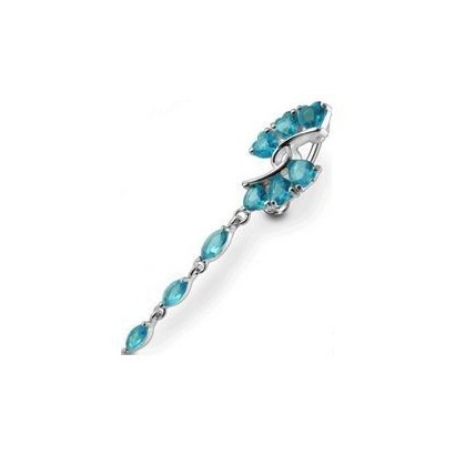 Stříbrný piercing do pupíku (tyrkysová)