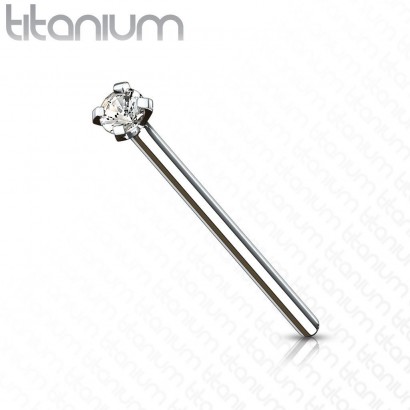 Variabilní piercing do nosu - titan, čirý kamínek (2 mm)