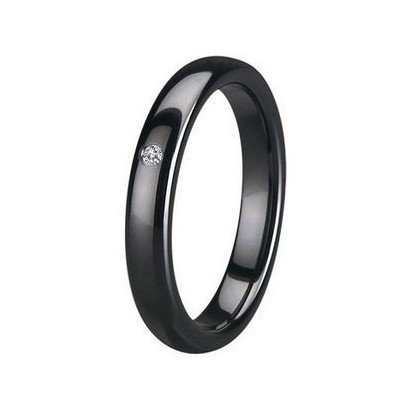 KM1010-4 Dámský keramický prsten černý, šíře 4 mm (51)