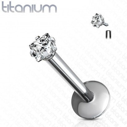 Piercing do brady - labreta titan čtverec (1,2 x 8 mm)