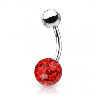 Piercing do pupíku s kamínky Crystals From Swarovski® kulička 8mm (1,6 x 8 mm)