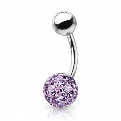 Piercing do pupíku s kamínky Crystals From Swarovski® kulička 8mm (1,6 x 10 mm)
