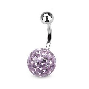 Piercing do pupíku s kamínky Crystals From Swarovski® VIOLET