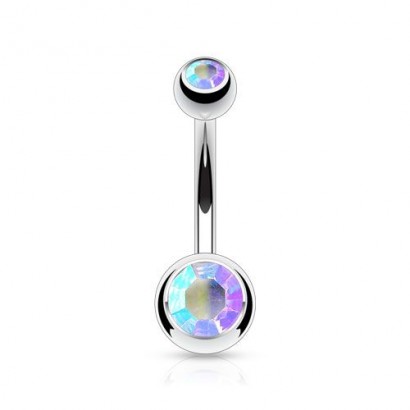 Piercing do pupíku - banánek malý (duhová)