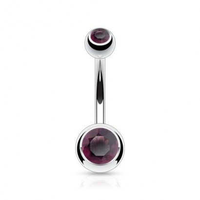 Piercing do pupíku - banánek malý (tmavě fialová)