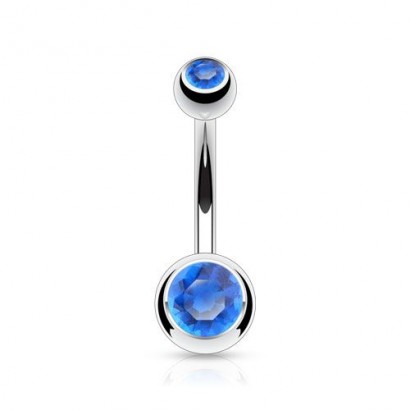 Piercing do pupíku - banánek malý (tmavě modrá)