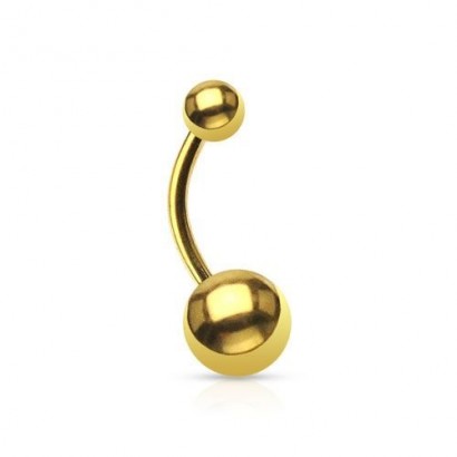 Pozlacený piercing do pupíku - banánek (1,6 x 11 mm)