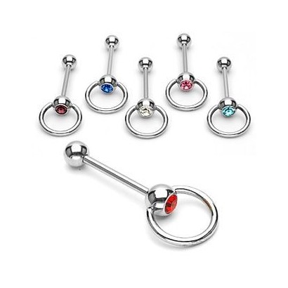 Piercing do jazyka pohyblivý (růžová, 1,6 x 16 mm)