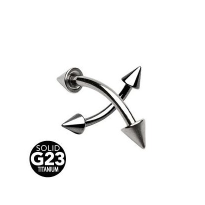 Piercing do obočí TITAN (3 x 3 mm, 1,2 x 10 mm)