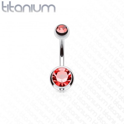 Piercing do pupíku - banánek TITAN (červená)