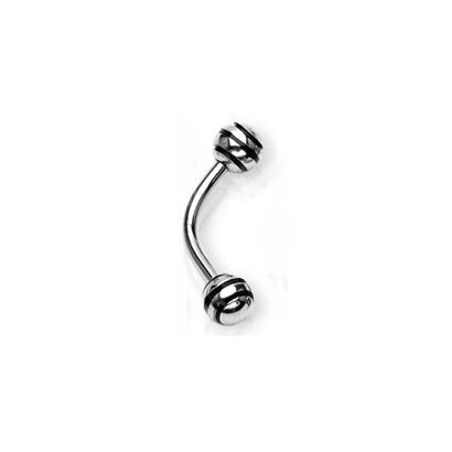 Piercing do obočí s proužky (černá)