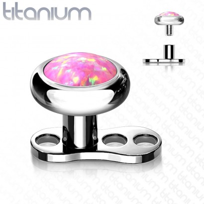 Kompletní microdermal piercing 1,2 mm - opál (růžová)