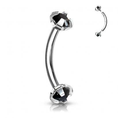 Piercing do obočí s vnitřním závitem (černá)