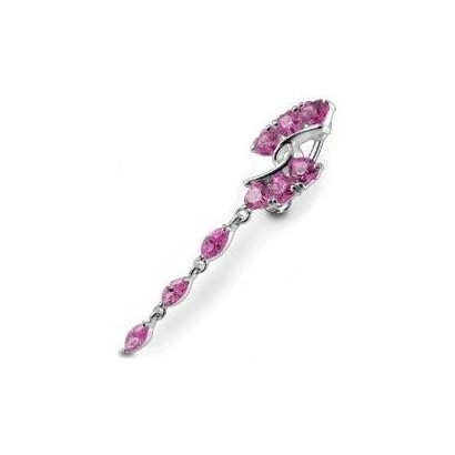 Stříbrný piercing do pupíku (růžová)