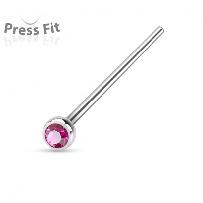 Variabilní piercing do nosu (tmavě růžová)