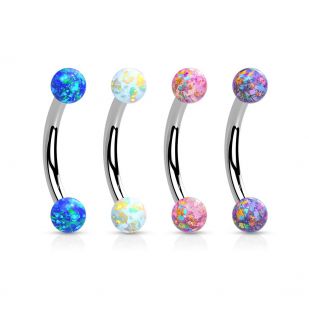 Piercing do obočí opál