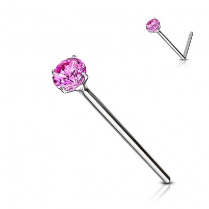 Variabilní piercing do nosu (tmavě růžová)