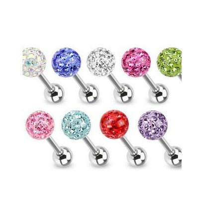 Piercing do jazyka s krystaly Crystals From Swarovski (světle fialová)