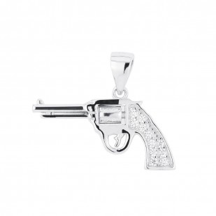 Stříbrný přívěsek revolver