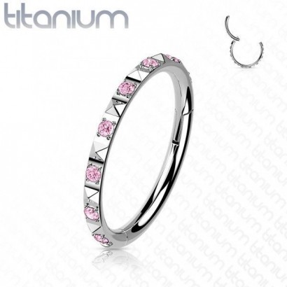Segment kruh - helix / cartilage / tragus piercing TITAN (růžová)