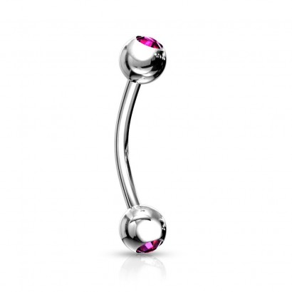 Piercing do obočí 1,2 x 8 mm (tmavě růžová)