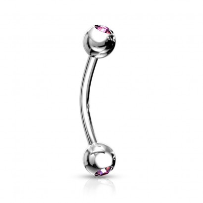 Piercing do obočí 1,2 x 8 mm (růžová)