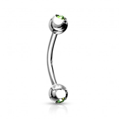 Piercing do obočí 1,2 x 8 mm (světle zelená)