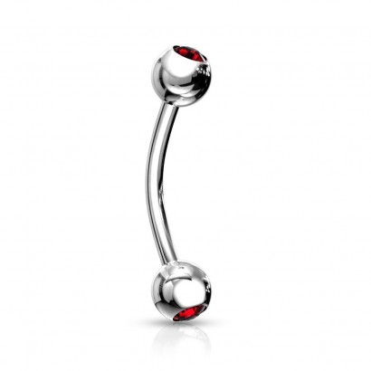 Piercing do obočí 1,2 x 8 mm (červená)